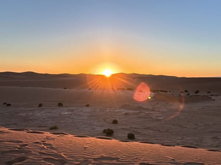 coucher de soleil désert maroc