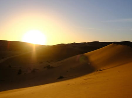 coucher de soleil désert marocain